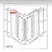profilo superiore lato 70 per box doccia cristallo trasparente mm.6 cm70x90 lusso cod:ferx.603505