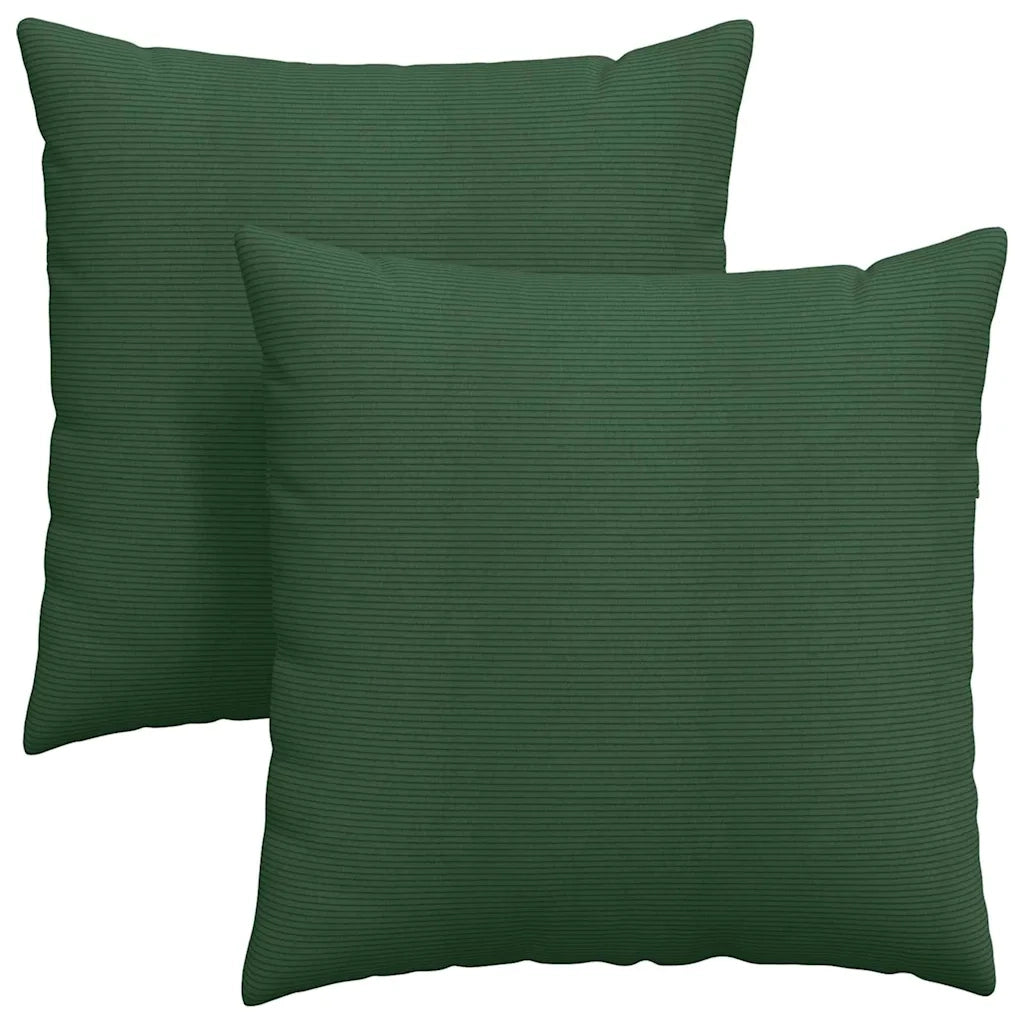Cuscini da Divano 2 pz | Cuscini per sedie Verde Scuro 80 x 80 cm Tessuto in Cords