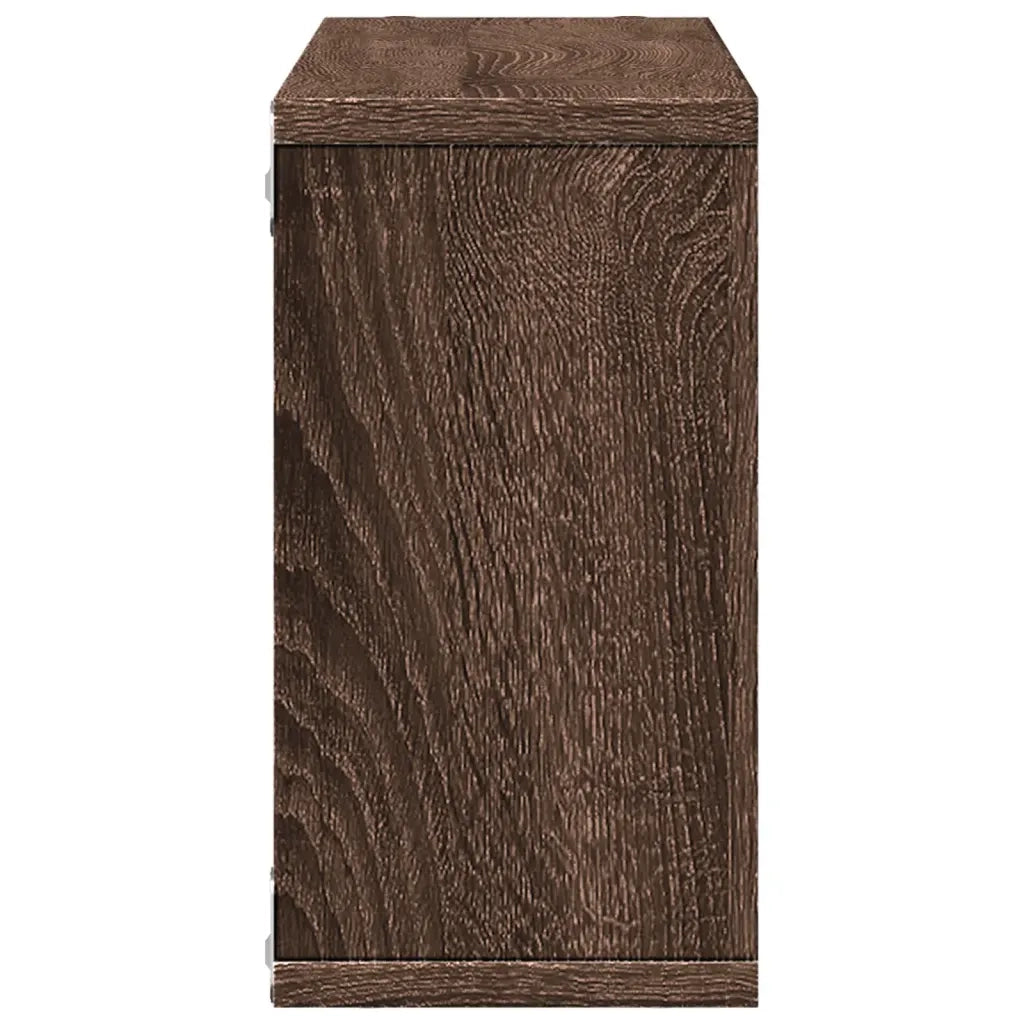 Mobile a Parete 100x16x30cm Rovere Marrone in Legno Multistrato