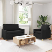 Set di divani 2 pz Nero Tessuto 3417019