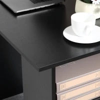 Scrivania Moderna in Legno con 3 Cassetti e 3 Ripiani per Camera e Ufficio, 120x49x72cm, Nero