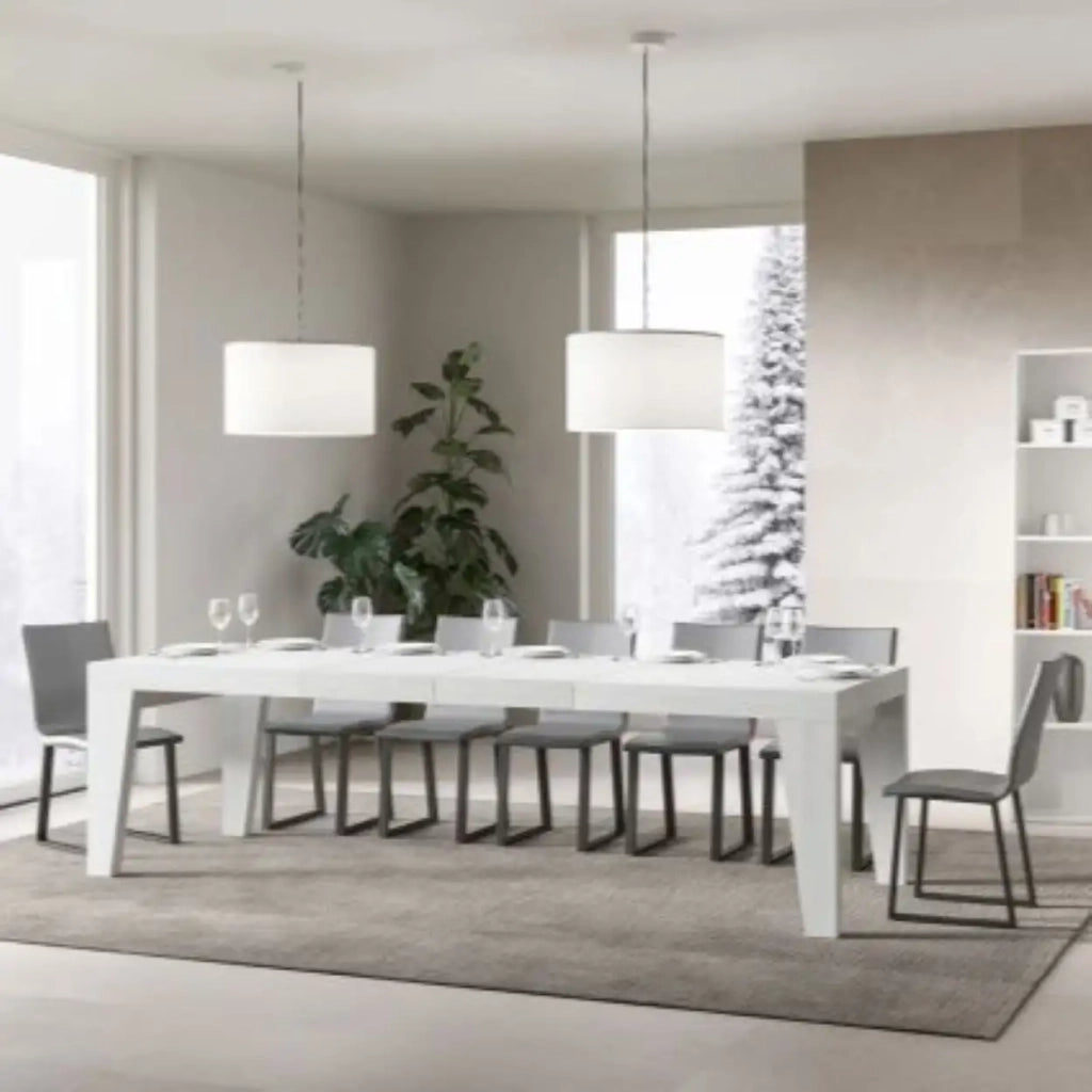 Tavolo allungabile 180/284x90 cm Naxy Premium colore bianco frassino