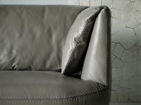 Divano a 2 posti in pelle grigia