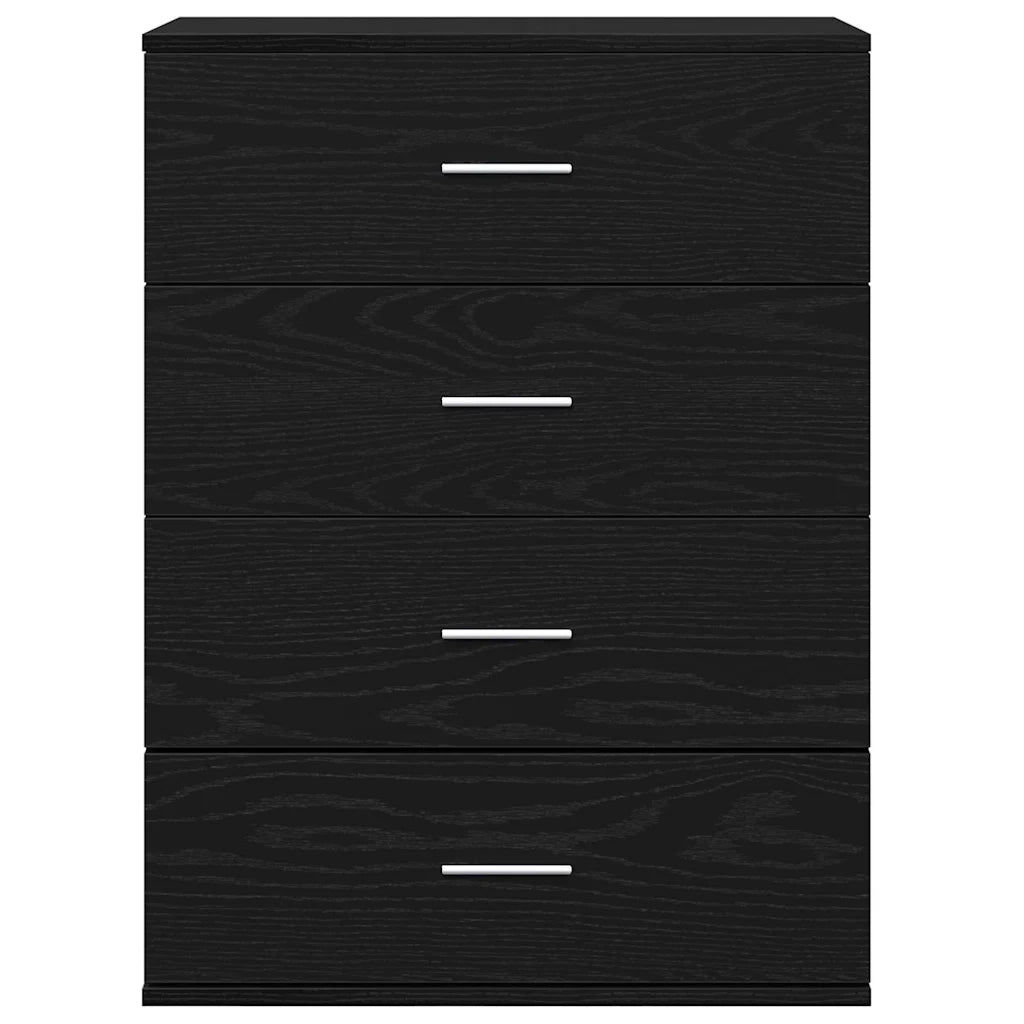 vidaXL Credenza Rovere nero 60 x 39 x 80 cm Legno multistrato