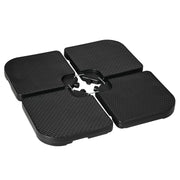 BASAMENTO PER OMBRELLONE SET 4 PEZZI IMPILABILI CON MANIGLIE INTEGRATE IN HDPE 99.7X99.7X8.3 CM NERO
