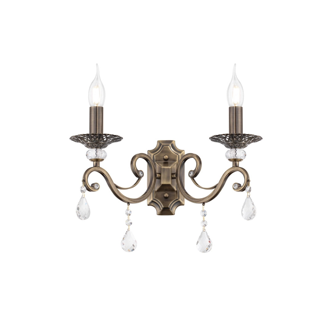 Maytoni applique contemporanea Grace 2 luci E14 ottone metallo