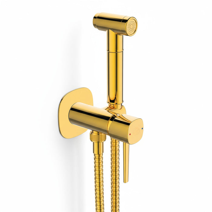 Set idroscopino bidet a incasso oro lucido con doccetta bidet – elegante, funzionale e salvaspazio