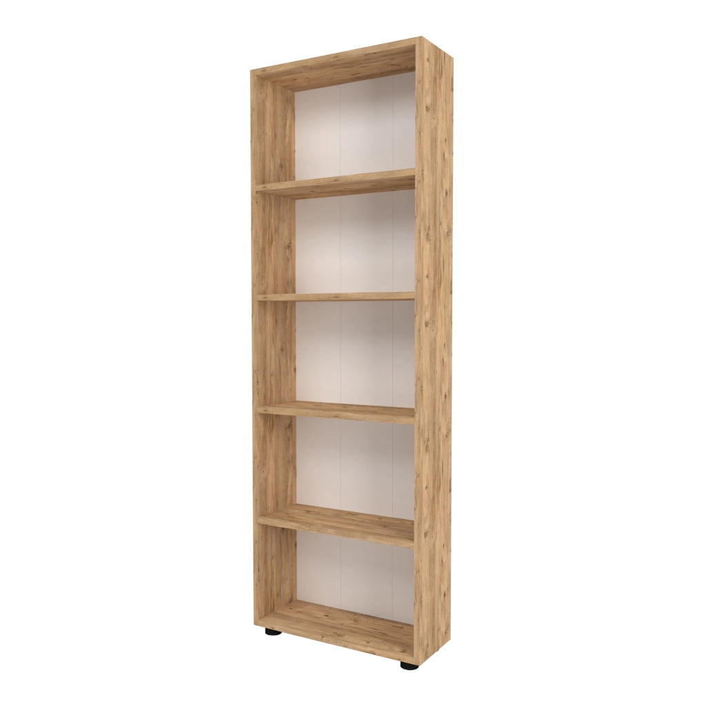 Libreria 'Vara' Altezza: 172 cm Scaffale a Terra con 5 Scomparti Aperti - Effetto Rovere [en.casa]