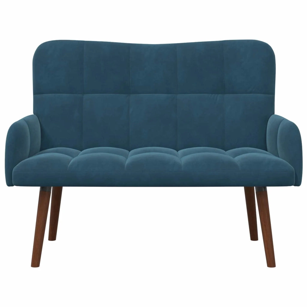 Sofa a Due Posti Blu 115 x 61 x 87 cm Velluto