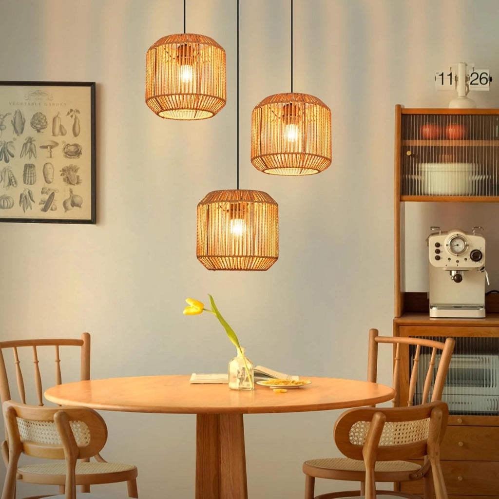 Lampada a sospensione ZMH vintage E27 nera a 3 luci (lampadina non inclusa)