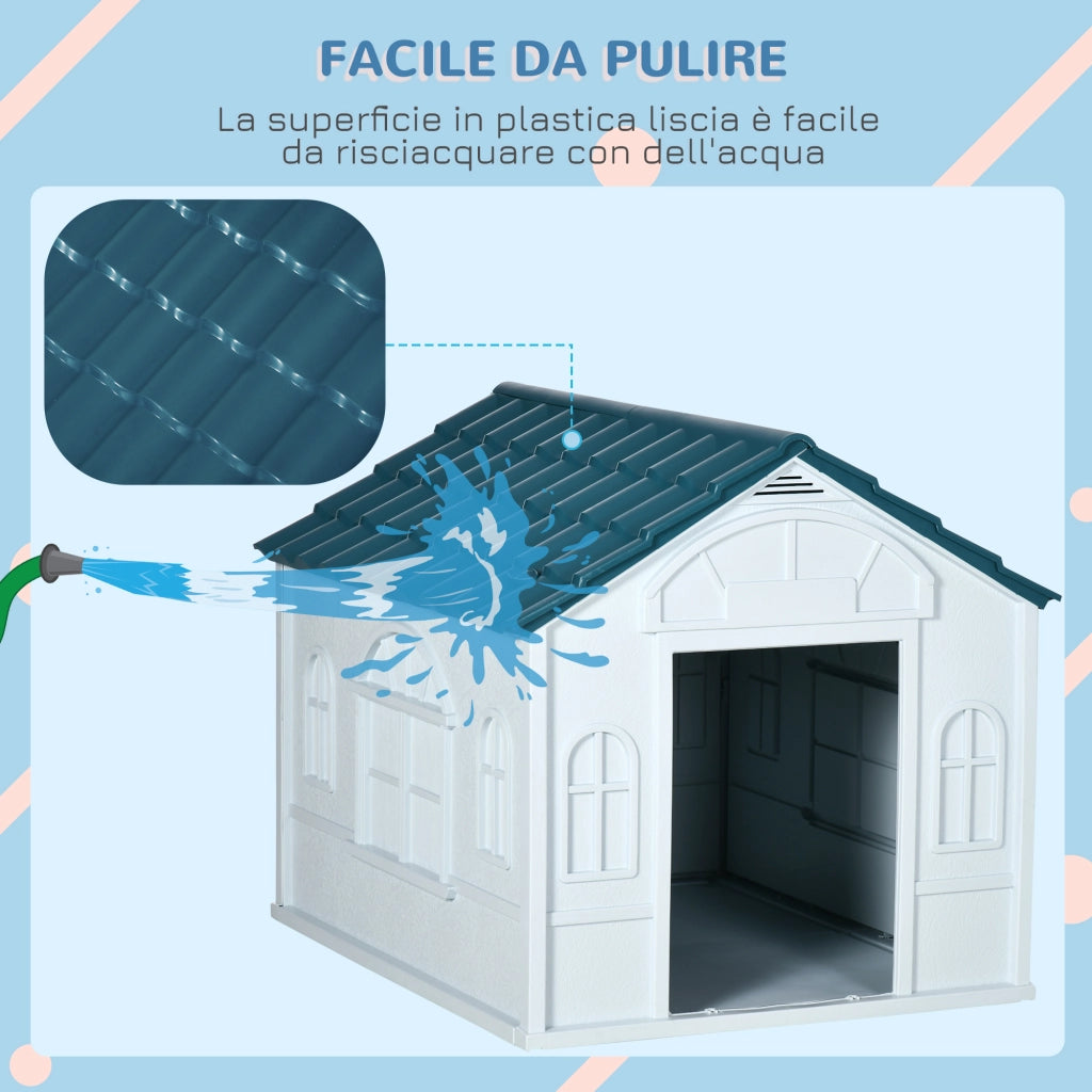 Cuccia per Cani di Taglia Media e Grande max 30kg in PP Impermeabile, 84.2x98.2x82 cm, Blu