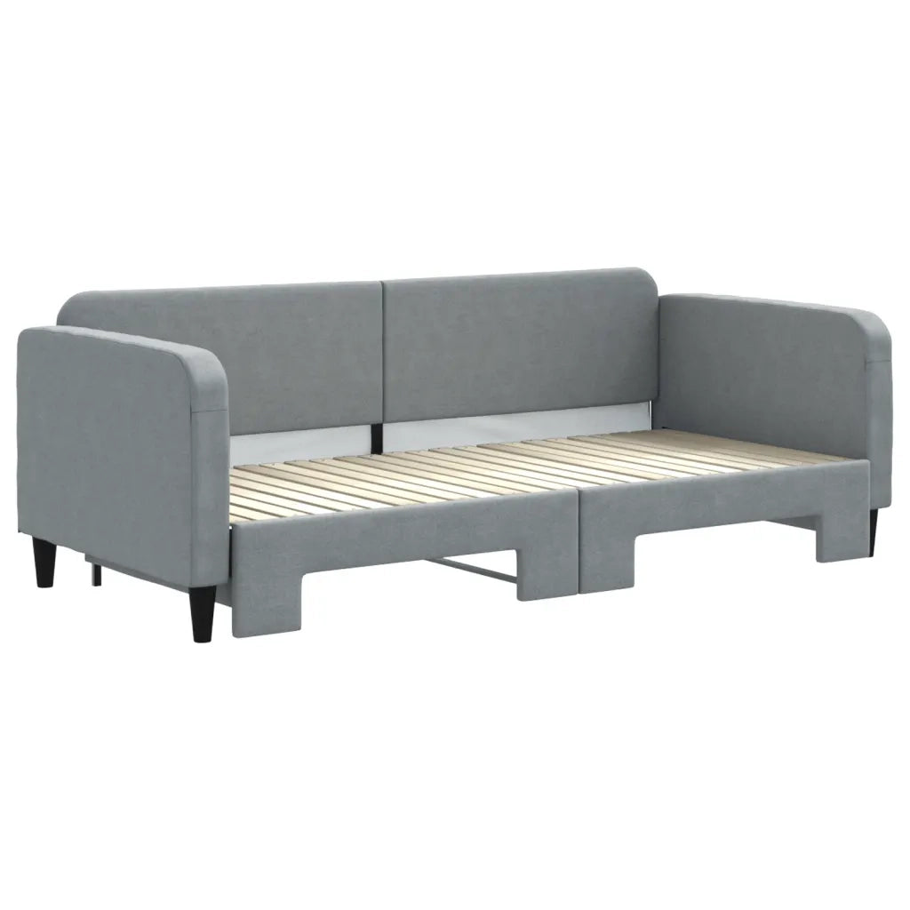 Divano Letto con Letto Estraibile Grigio Chiaro 90x200 Tessuto 3196816