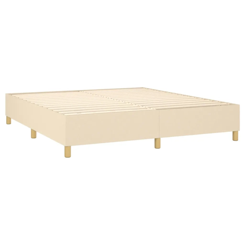 Giroletto a Molle con Materasso Crema 180x200 cm in Tessuto 3128466