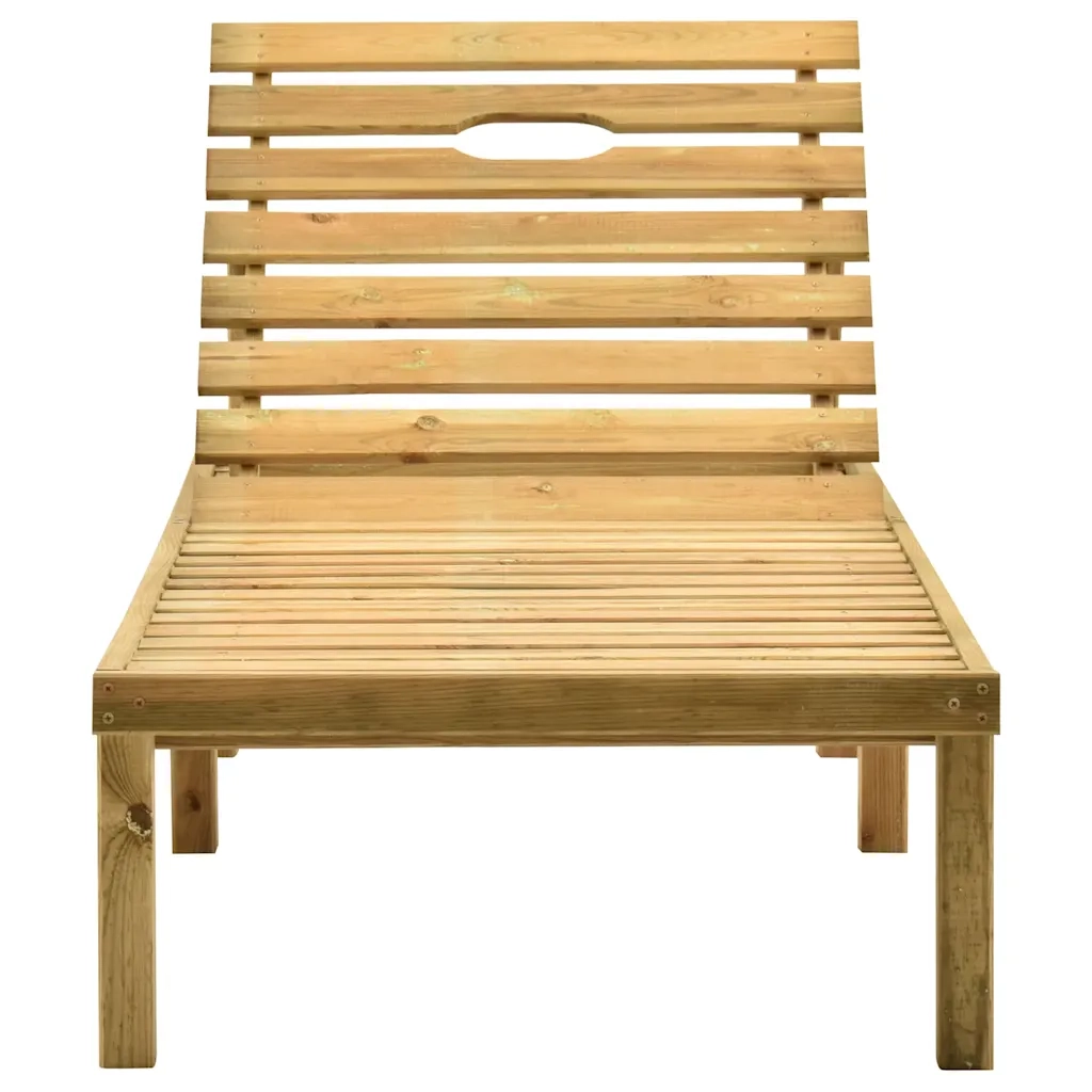 Lettino Prendisole con Tavolino in Legno di Pino Impregnato cod mxl 19857