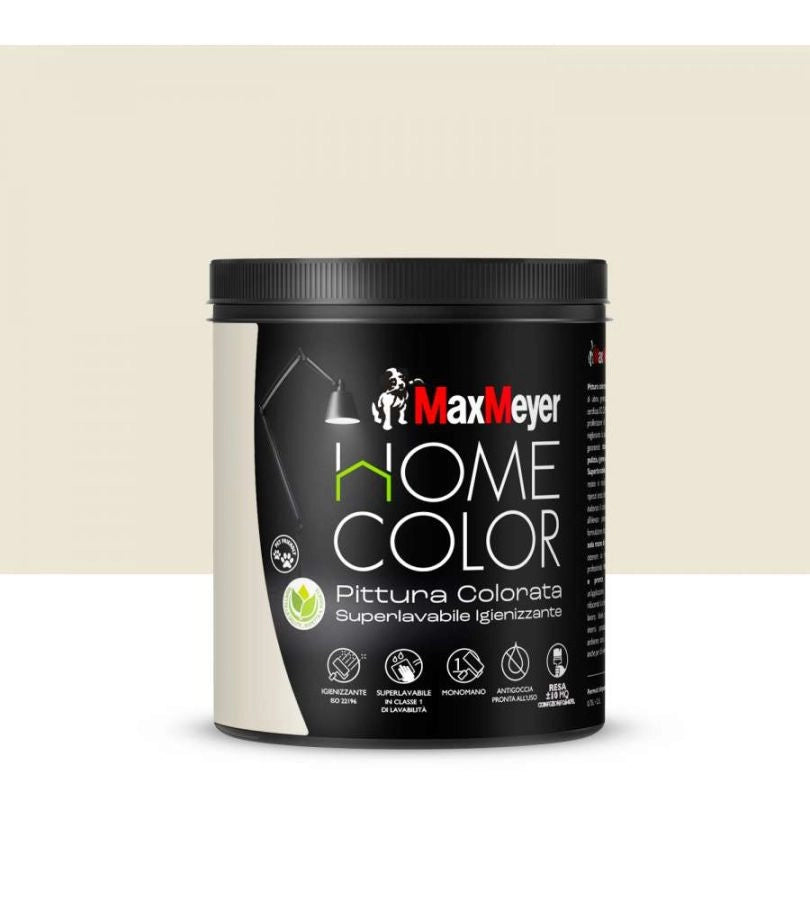 PITTURA COLORATA SUPERLAVABILE IGIENIZZANTE CHAMPAGNE 0.75L DI MAX MEYER