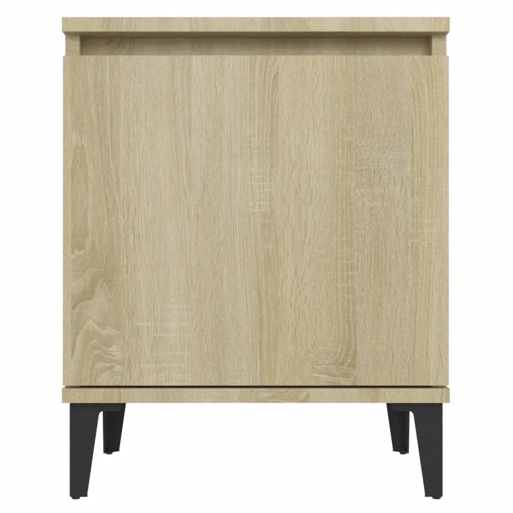 Comodini con Gambe in Metallo Rovere Sonoma 40x30x50 cm 805840