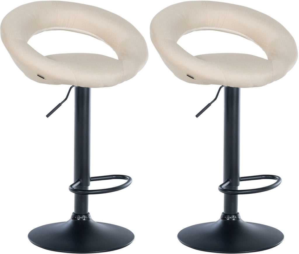 2er Set Barhocker Olinda Stoff schwarz