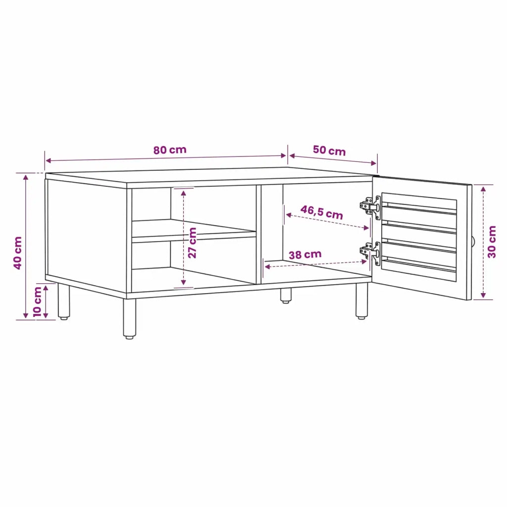 Tavolino da salotto Naturale 80 x 50 x 40 cm 4018848