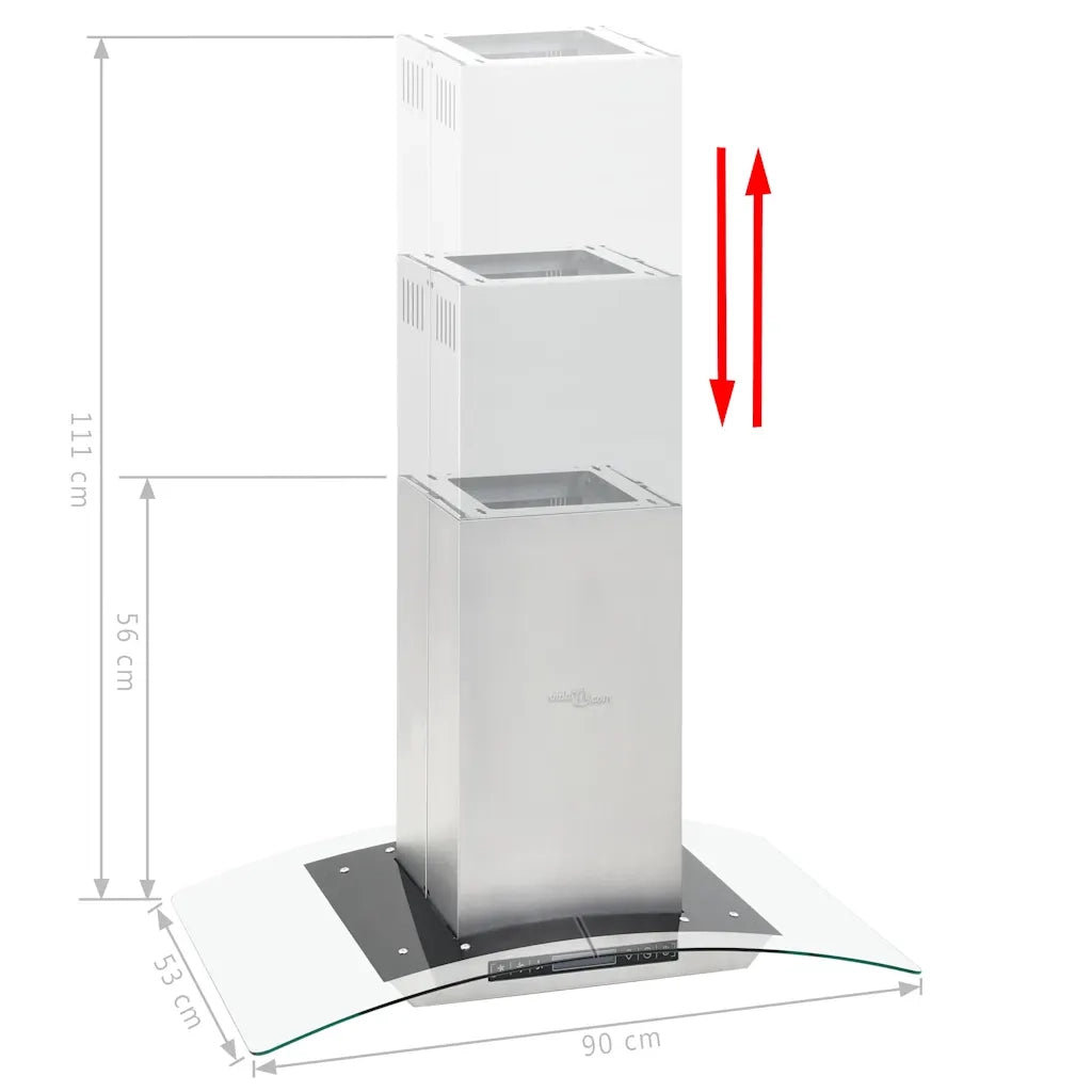 Cappa a Isola 90cm con Display LCD e Sensore Touch 756 m³/h LED 50662