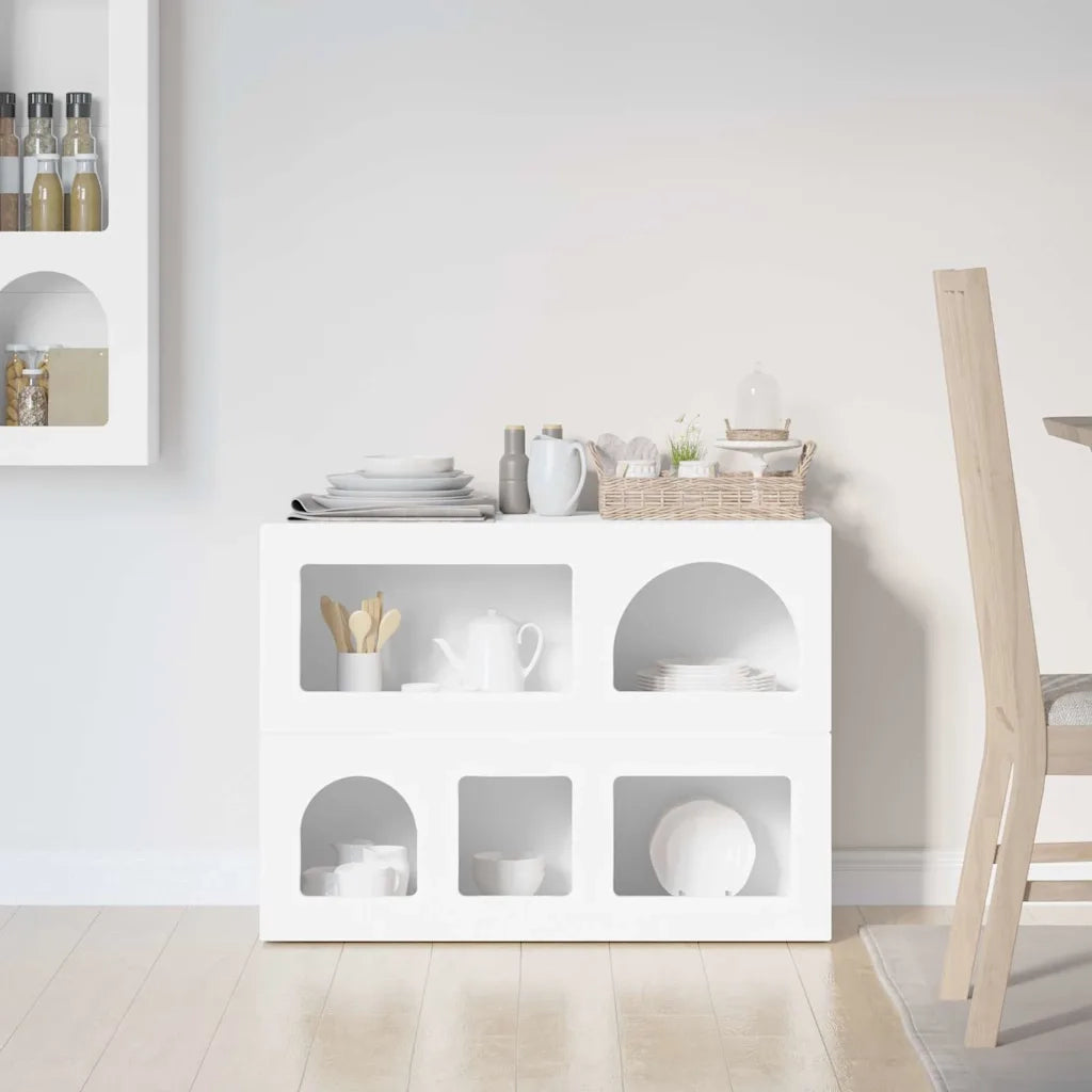 Credenza | Madia | Buffet da pranzo | Armadio da pranzo Bianco 80.5 x 35 x 59 cm Legno multistrato