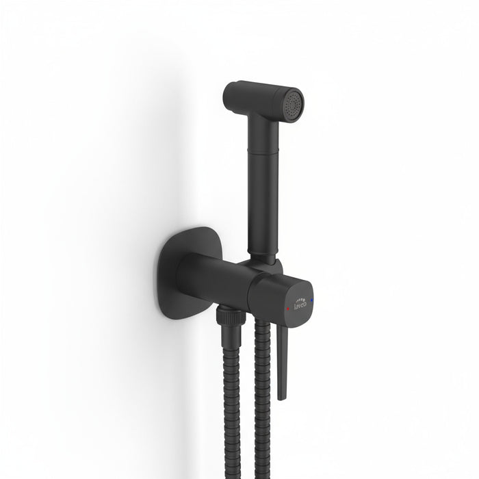 Set idroscopino bidet a incasso nera opaca con doccetta bidet – moderna, salvaspazio ed elegante