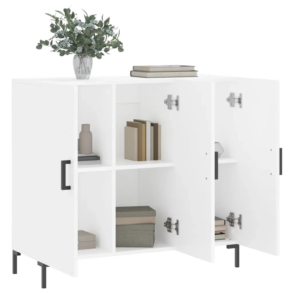 Credenza Bianca 90x34x80 cm in Legno Multistrato 828108