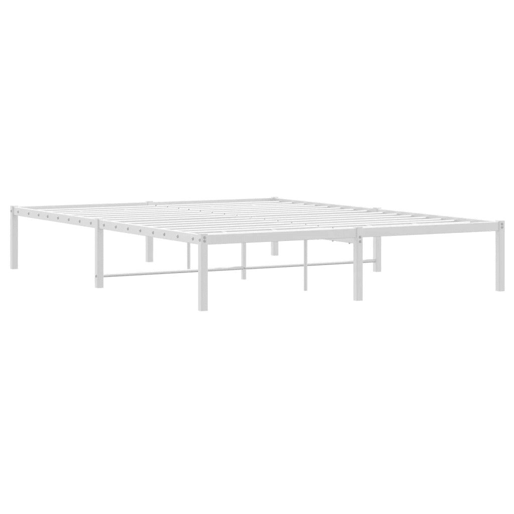 Letto matrimoniale | Letto per adulti | Giroletto in Metallo Bianco 150x200 cm