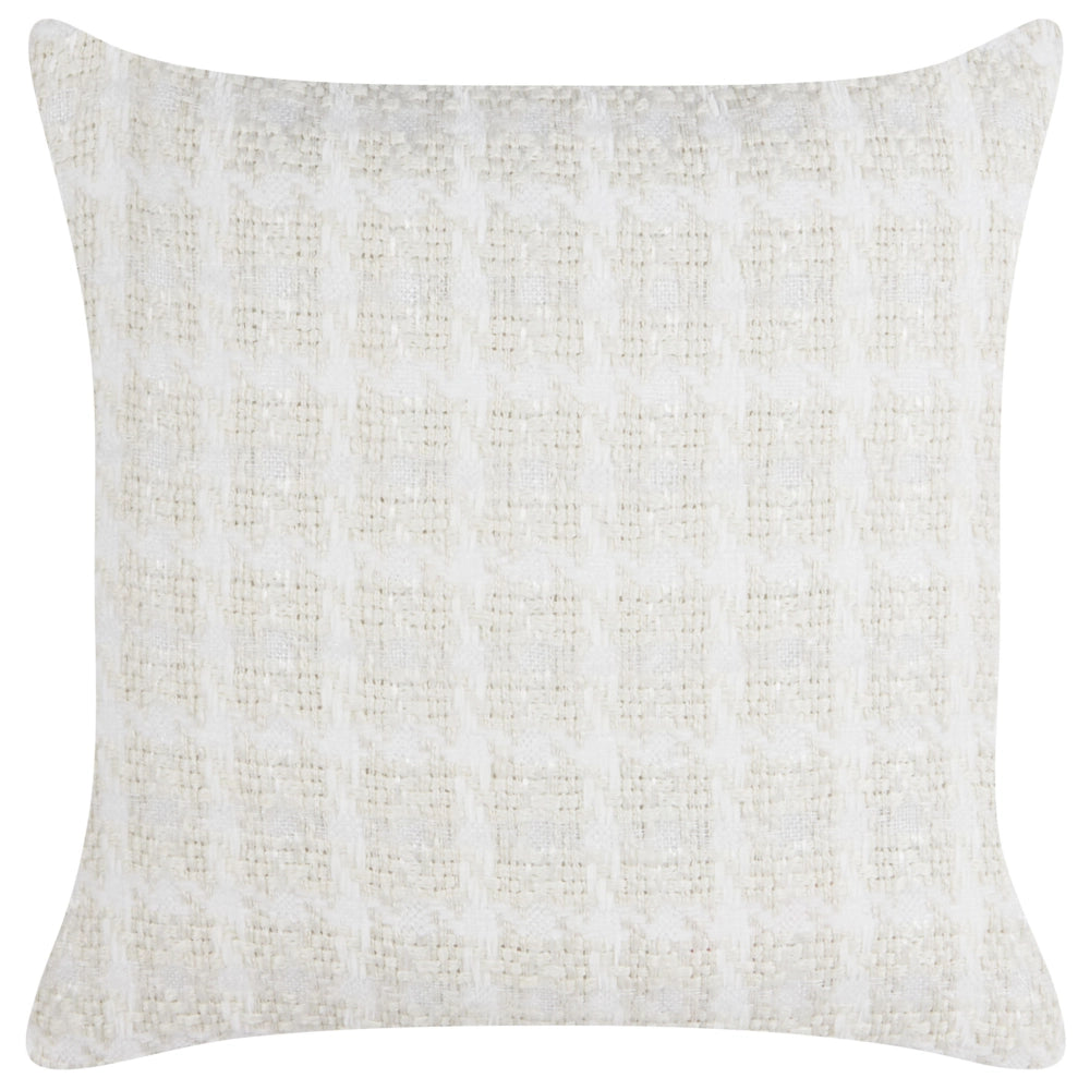 Cuscino decorativo cotone con motivo a quadri 45 x 45 cm Beige soggiorno camera da letto