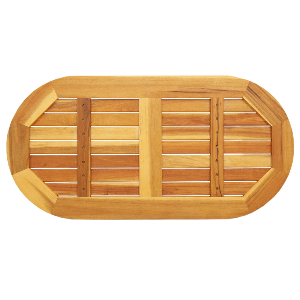 Piano del Tavolo 90x45x2,2 cm Ovale in Legno Massello di Acacia