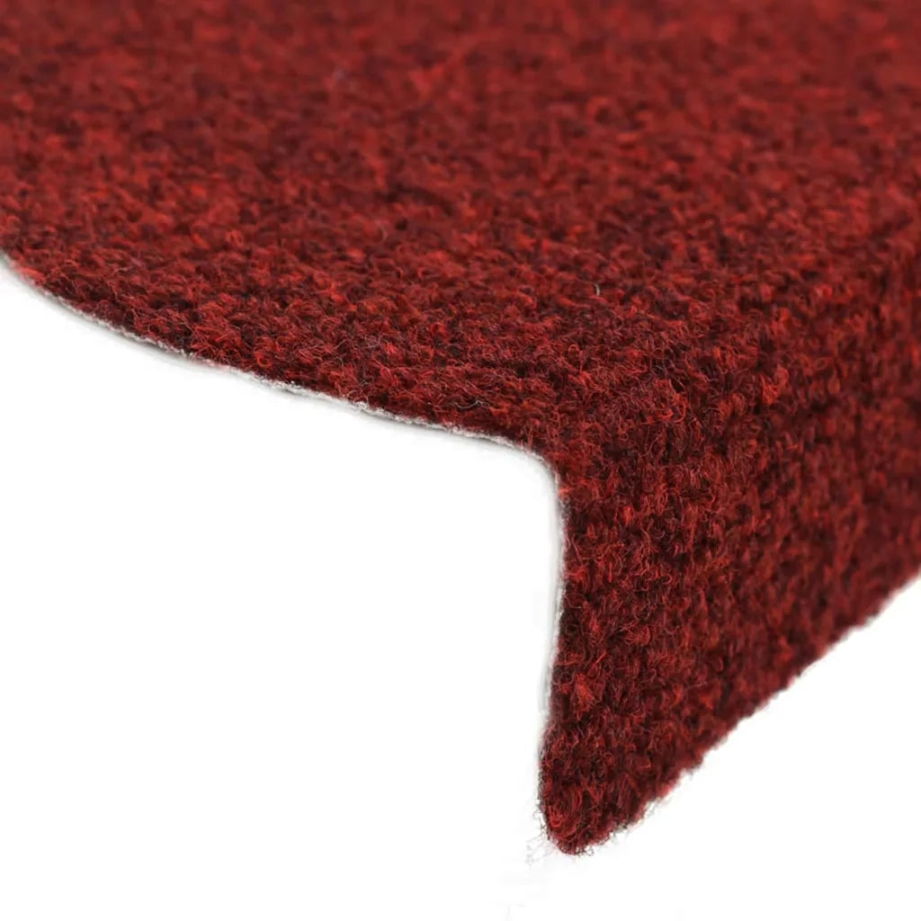 Tappetini per scale autoadesivi 5 pz 65x21x4 cm Bordeaux Rosso Semicircolari Grandi 149706