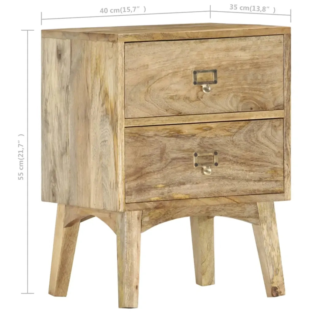 Comodino 40x35x55 cm in Legno Massello di Mango 286464