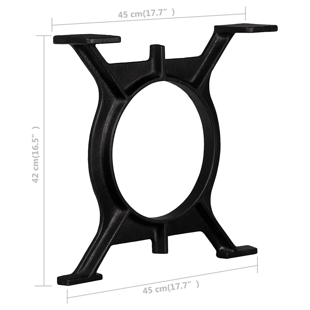 Gambe per Tavolino da CaffÃ¨ 2 pz a Forma di O in Ghisa cod mxl 66950