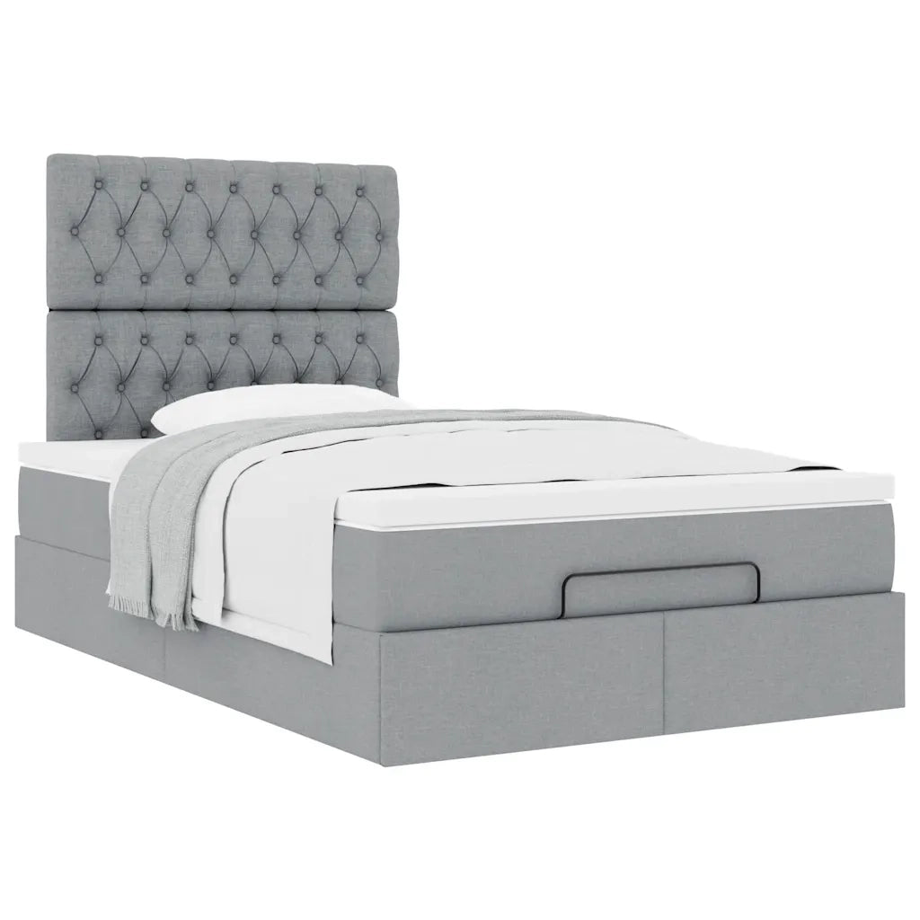 Struttura Letto Pouf con Materasso 120x190 cm in Tessuto 3313223