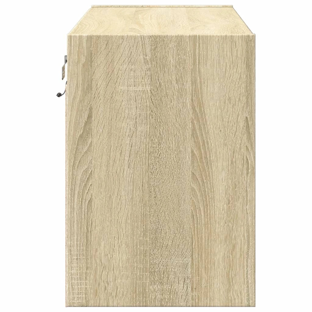 Mobile TV multimediale mensola TV credenza mobile TV sala da pranzo soggiorno camera da letto a parete con luci LED rovere Sonoma 80 x 31 x 45 cm marrone 02_0028027