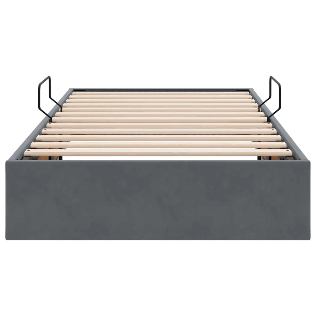 Letto ottomano Grigio Scuro 90 x 190 cm Velluto