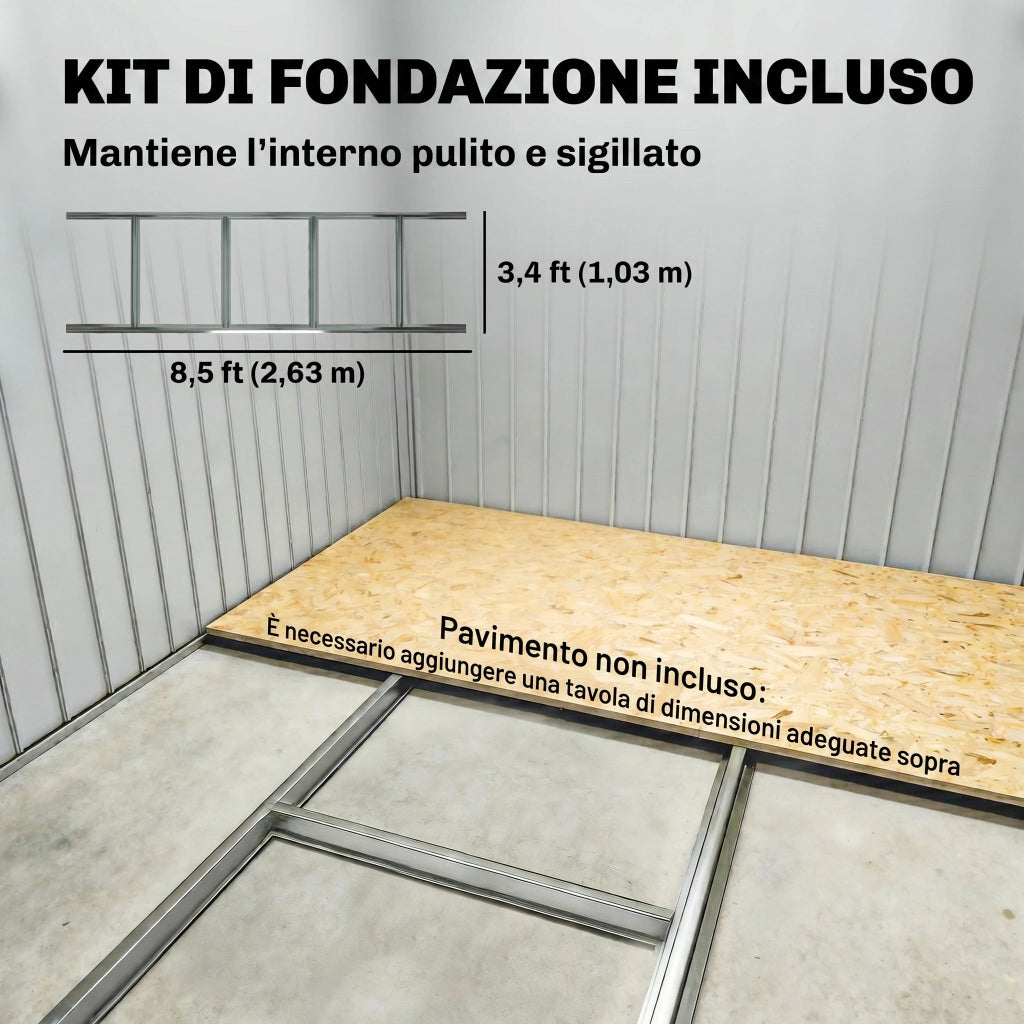 Casetta da Giardino 4.9 m2 ¨C Minimal ¨C Grigio 277x195x192 cm