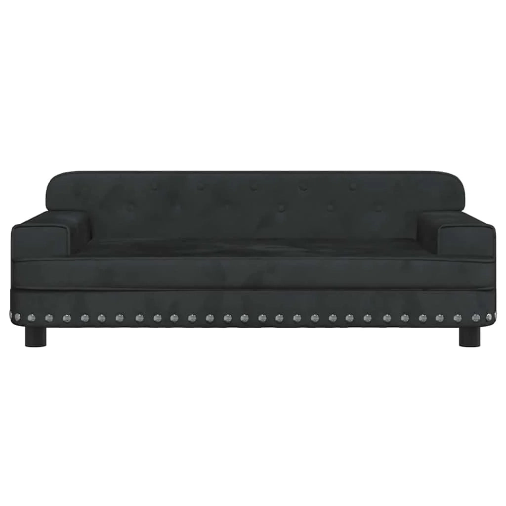 Cuccia per cani con cesto divano confortevole 90 x 53 x 30 cm velluto nero 02_0042998