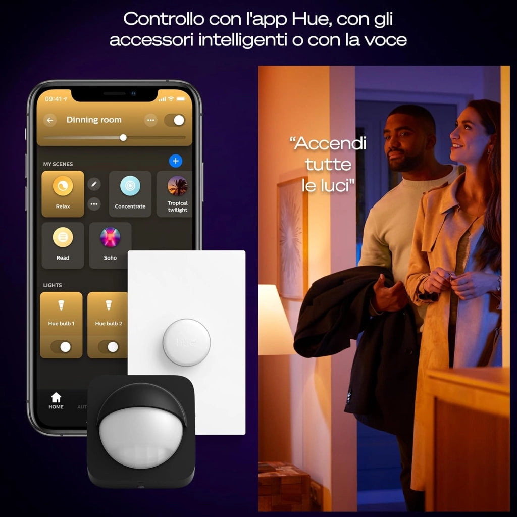 Philips Hue Devote Pannello Smart LED, White and Color Ambiance, Rotondo, diametro 43 cm, 23W, 2900 Lumen, Cornice bianca, Illuminazione degli spazi interni