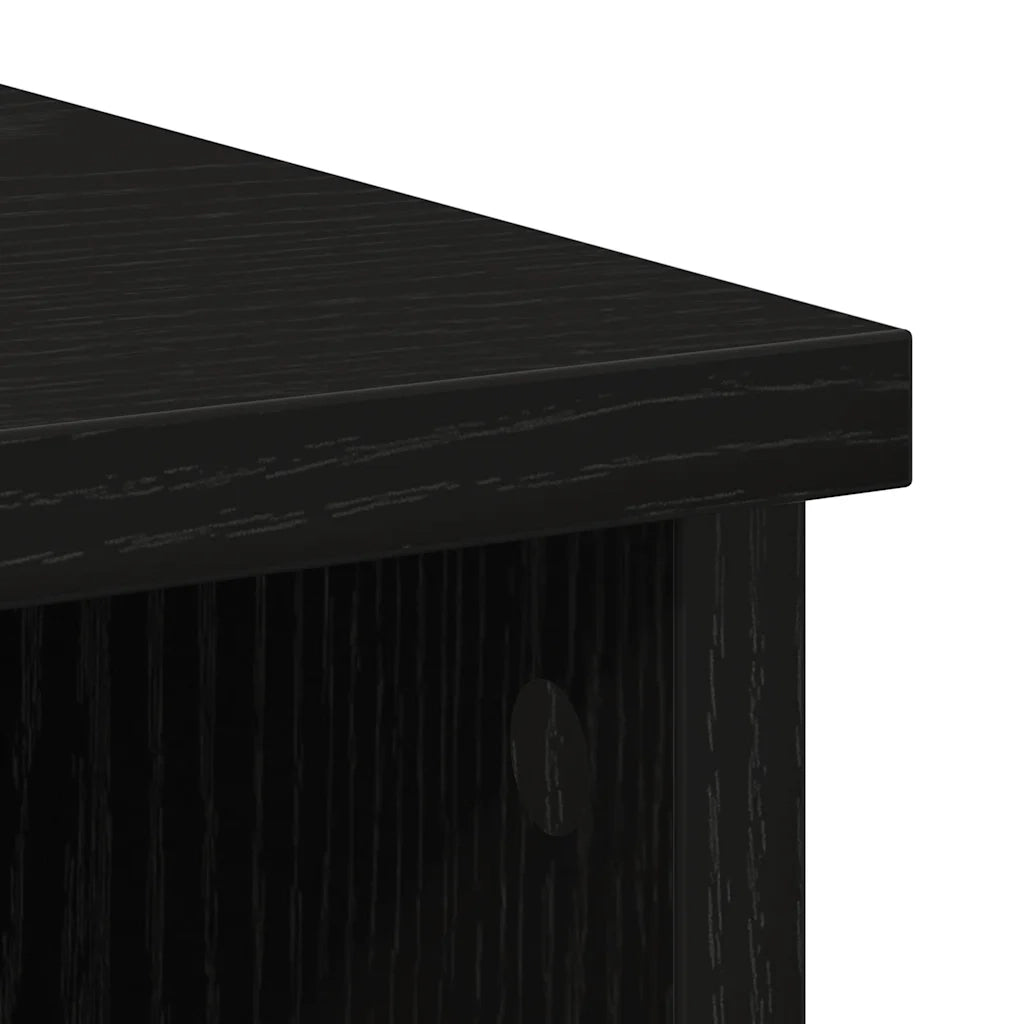 Credenza con Cassetto Rovere Nero 101x35x76cm Legno Multistrato 861563