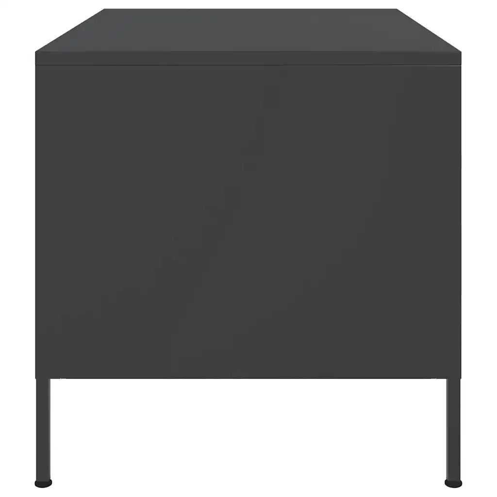 Tavolino da Salotto Nero 68x50x50,5 cm in Acciaio