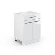 Vicco Mobiletto base per cucina Bianco lucido 60 cm con cassetto, senza piano di lavoro