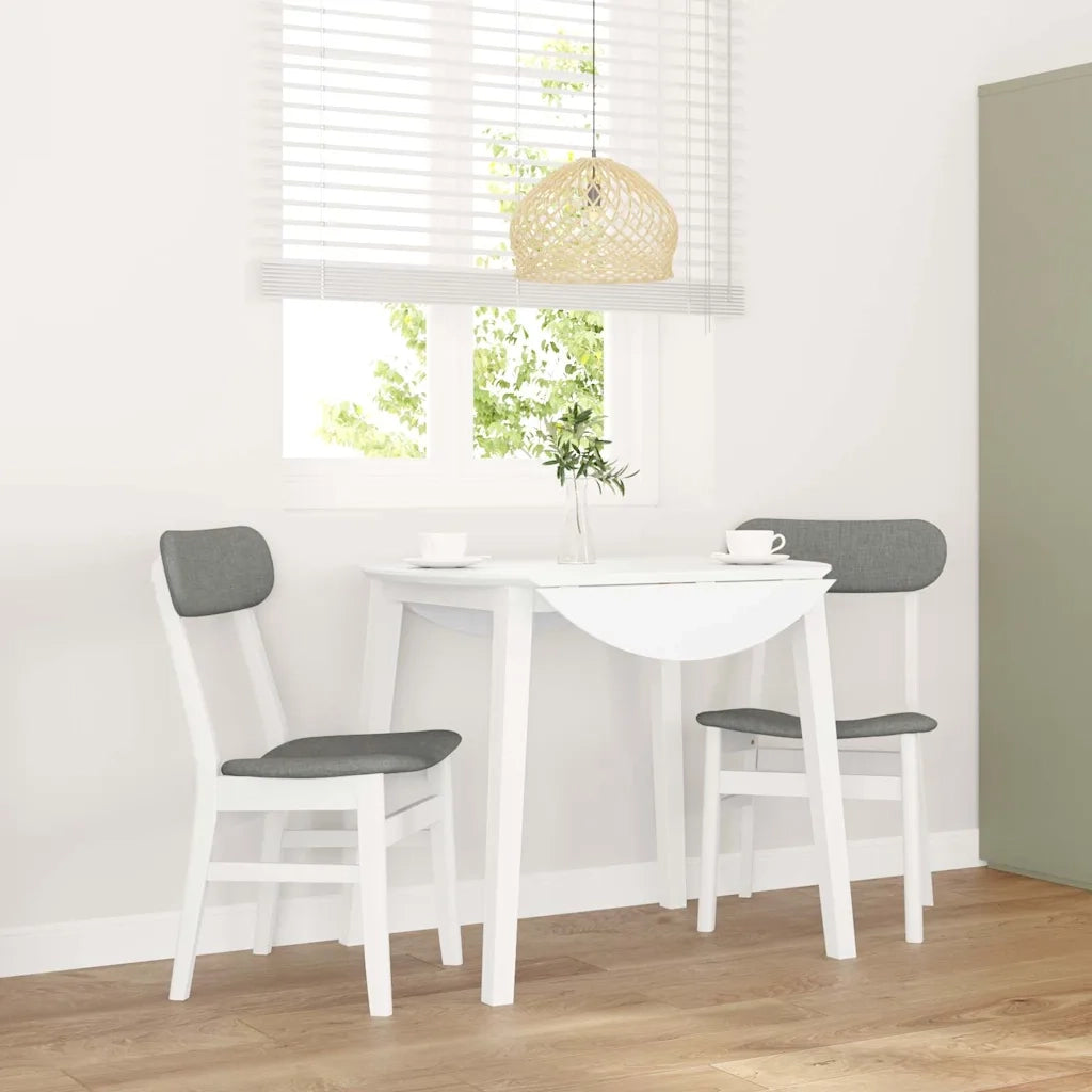 Sedie da Pranzo con Cuscini 2 pz Bianco Legno Massello di Hevea 4102439