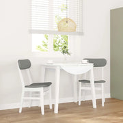 Sedie da Pranzo con Cuscini 2 pz Bianco Legno Massello di Hevea 4102439