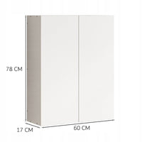 Mobile da bagno sospeso a 2 ante, 60 cm, moderno e salvaspazio.