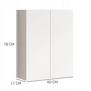 Mobile da Bagno Sospeso 60 cm 2 Ante Moderno e Salvaspazio