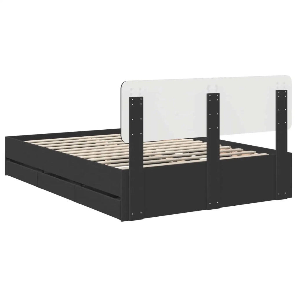 Struttura del letto Nero 140 x 190 cm Legno ingegnerizzato 3412186