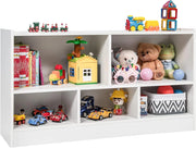 Libreria per Bambini e Organizer Giocattoli, Scaffale di Legno Con 5 Scompartimenti, Per Stanza dei Giochi Camera Dei Bambini Angolo di Lettura Classe Scuola Materna (Bianco)