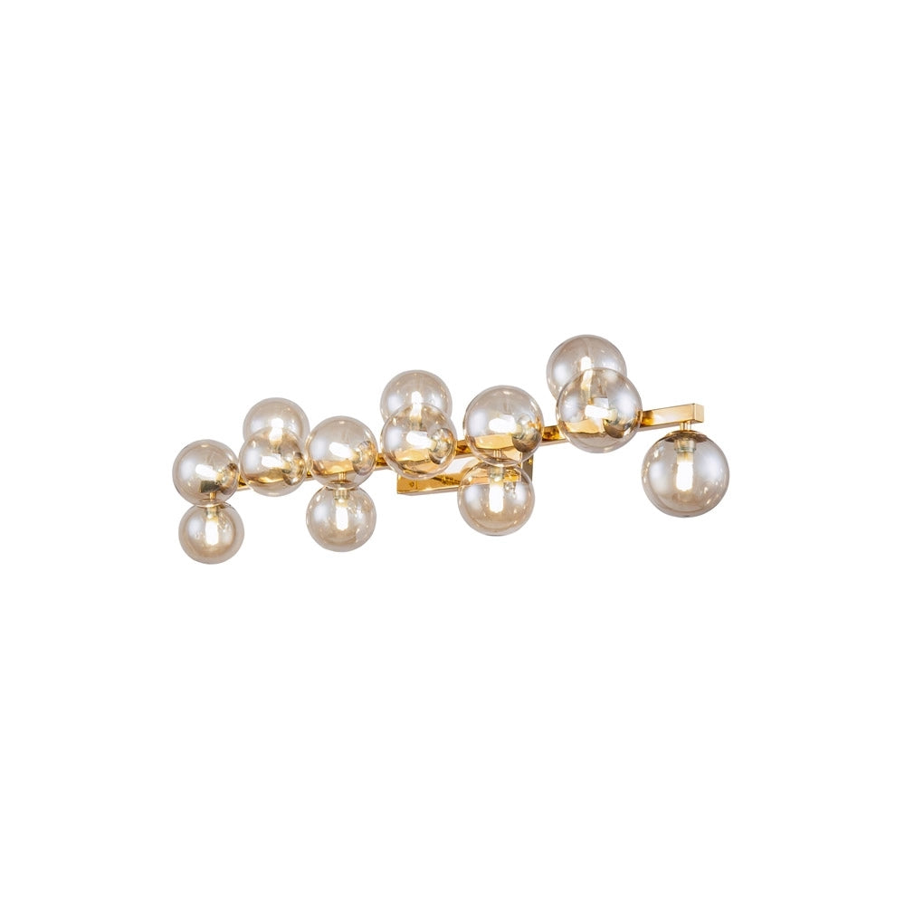 Applique Contemporanea Dallas Metallo Ambra 13 Luci Diffusori Cognac