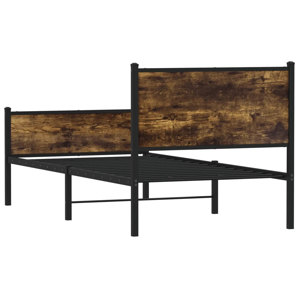Giroletto senza Materasso in Metallo-Struttura Letto Rovere Fumo 90x190 cm 438087