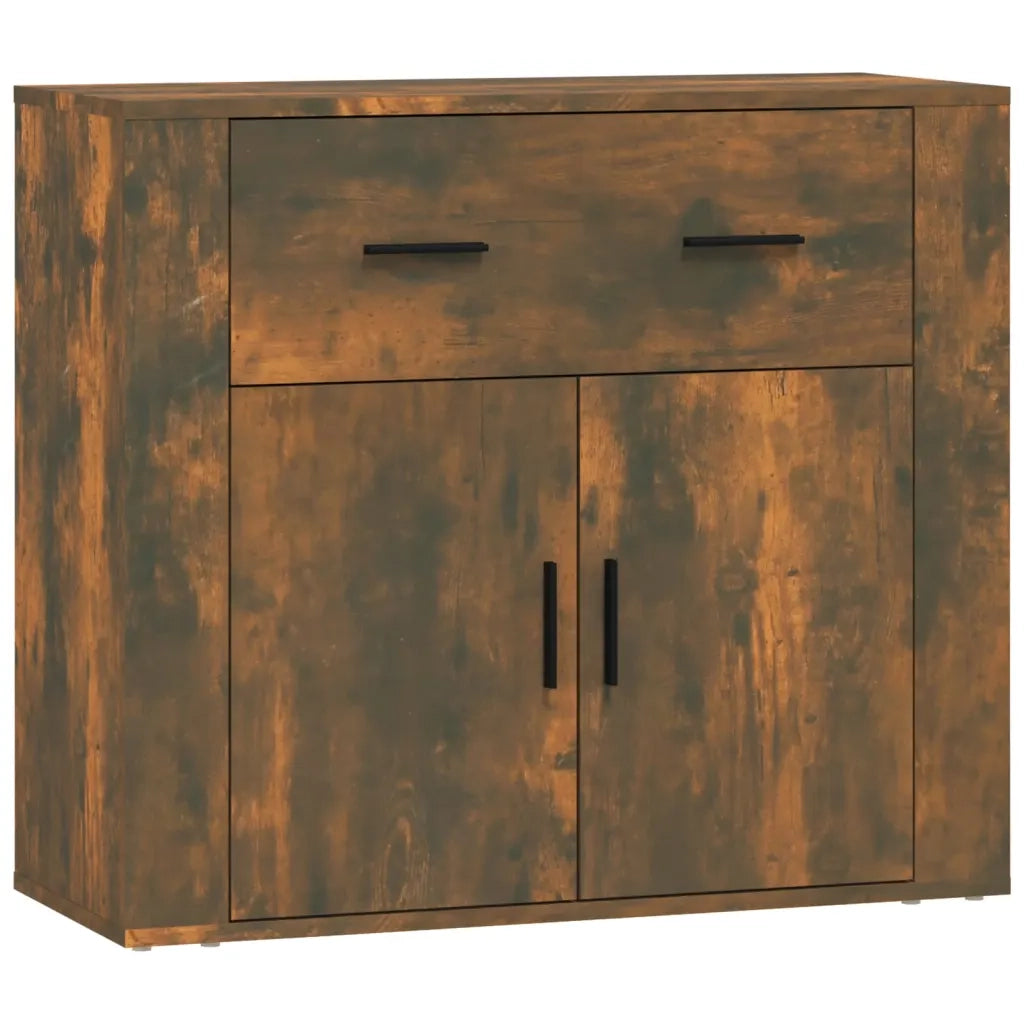 Credenza Rovere Fumo 80x33x70 cm in Legno Multistrato 816573